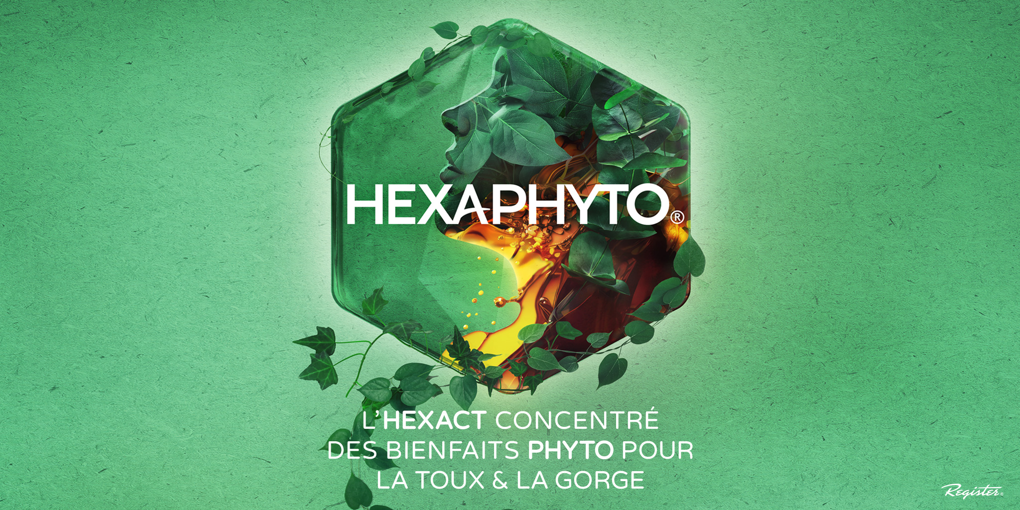 Hexaphyto蜂蜜止咳糖漿包裝設計，以自然綠色方式表達藥效