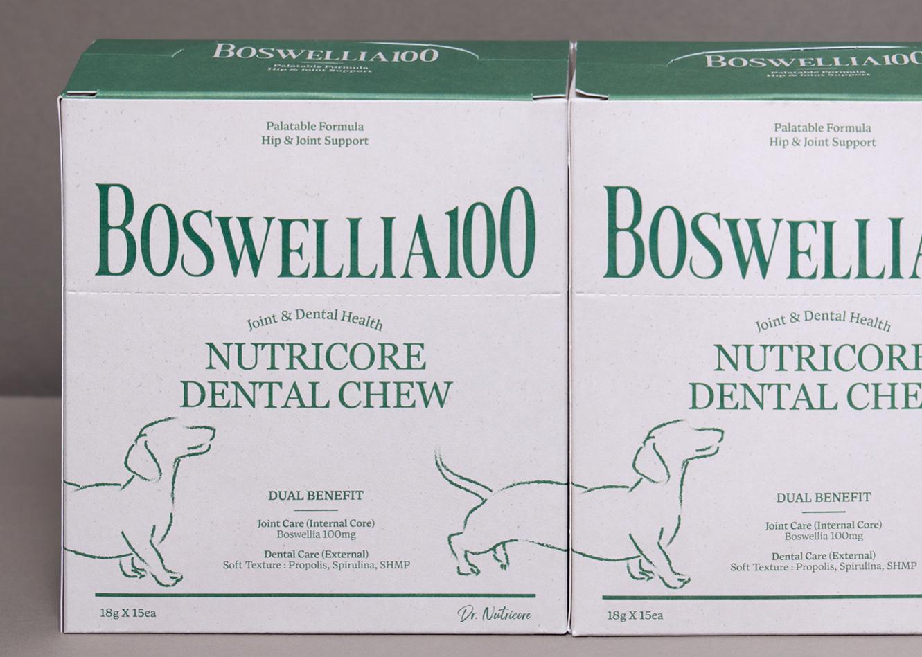 BOSWELLIA 狗狗寵物營養保健品包裝設計綠色簡潔風格 BOSWELLIA 狗狗寵物營養保健品包裝設計綠色簡潔風格