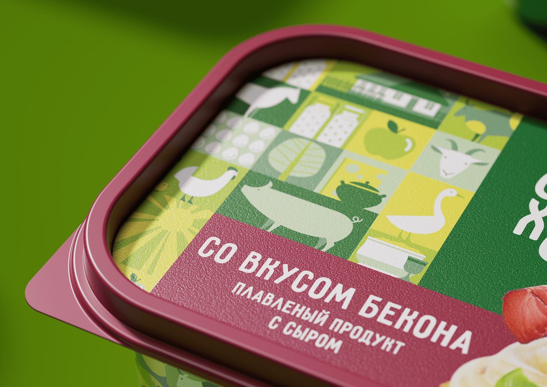 ZELENYJ KHUTOROK 奶酪三明治食品產品線包裝設計，虛實結合的自然清淡設計風格