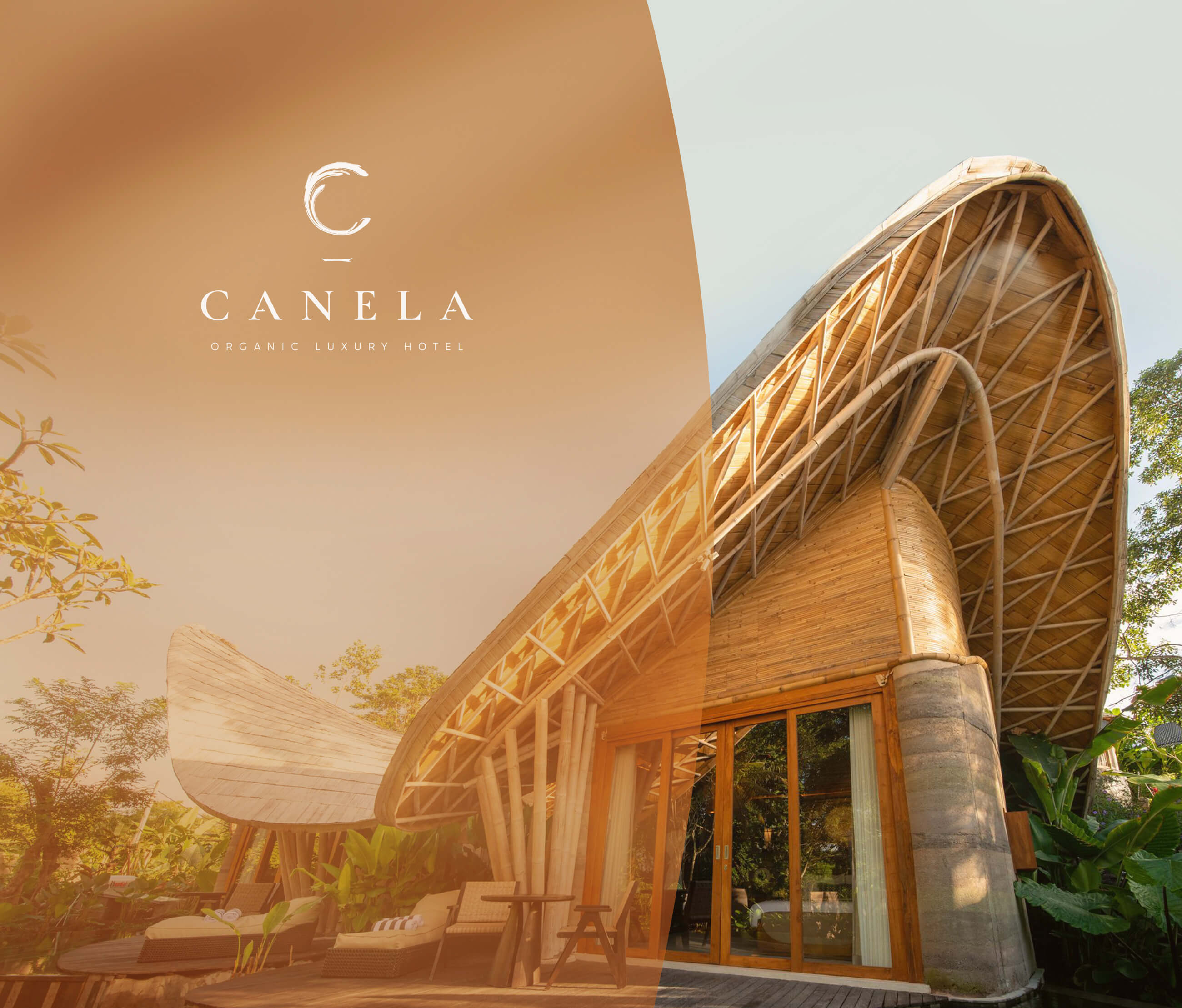 巴西有機豪華酒店藝術建筑項目 Canela 創建品牌logo設計和藝術指導,彎曲肉桂C字母元素 巴西有機豪華酒店藝術建筑項目 Canela 創建品牌logo設計和藝術指導,彎曲肉桂C字母元素