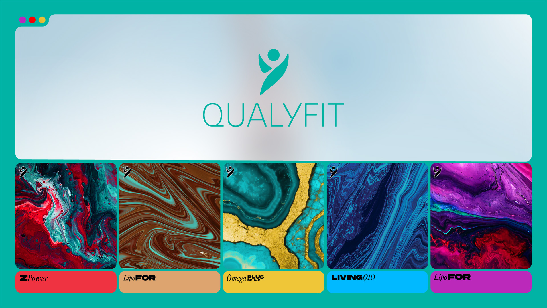 Qualyfit營養補充劑健康保健品更新logo設計包裝設計,運動風logo+藝術底色 Qualyfit營養補充劑健康保健品更新logo設計包裝設計,運動風logo+藝術底色