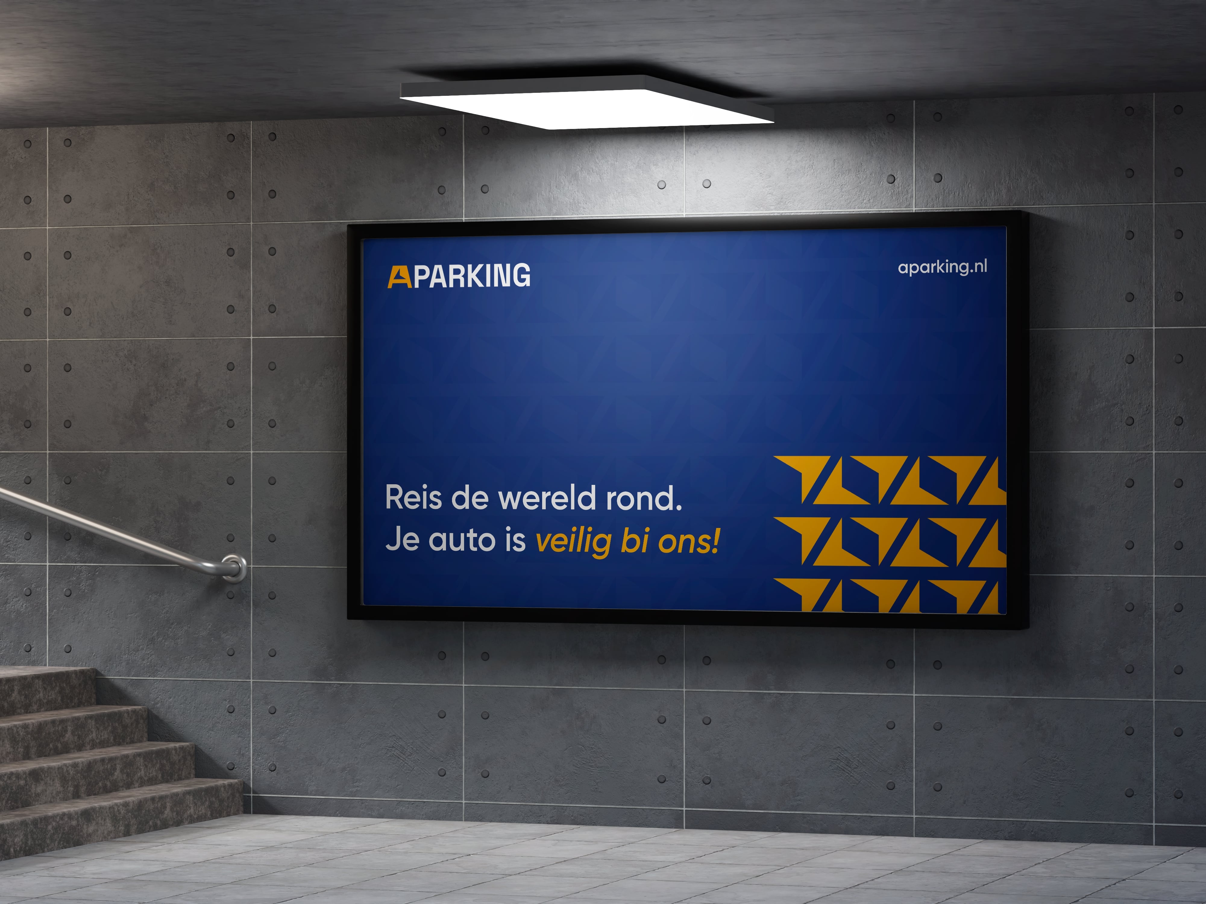 Aparking 停車位預(yù)定應(yīng)用程序app品牌形象設(shè)計vi設(shè)計。藍黃科技風