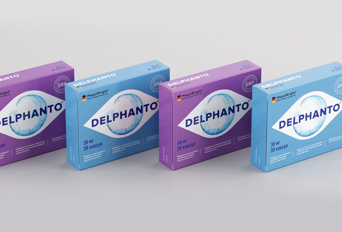 Delphanto眼睛視力健康眼藥膠囊藥品包裝設(shè)計，促進(jìn)自身淚液分泌-上海醫(yī)藥包裝設(shè)計公司