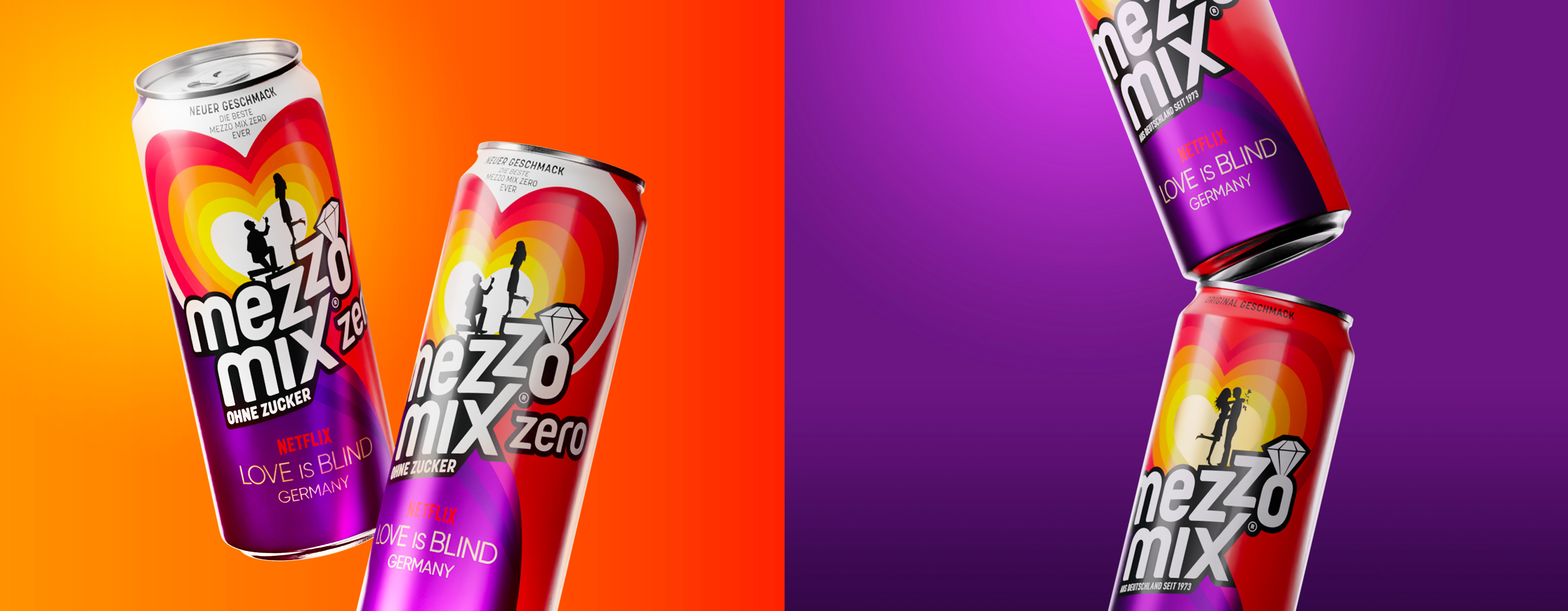 Mezzo Mix 橙子味可樂飲料贊助熱門劇集《盲目愛情》熱烈風格包裝設計