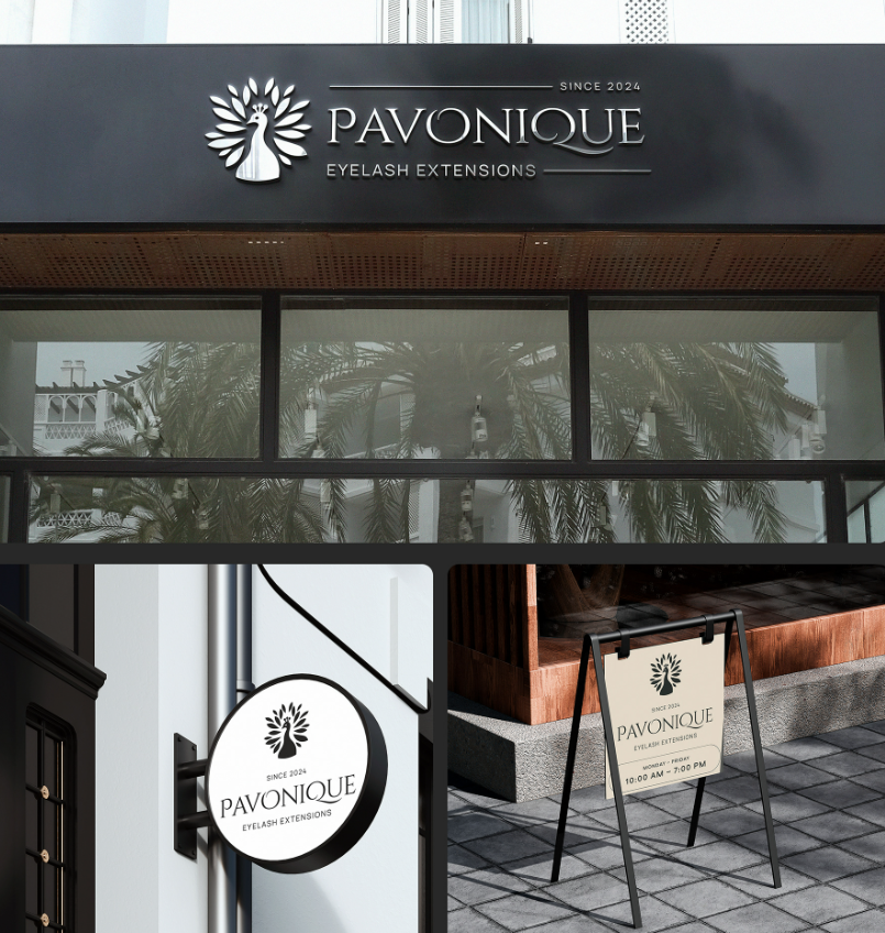 PAVONQUE繡眉睫毛醫(yī)療美容機(jī)構(gòu)孔雀logo設(shè)計(jì)品牌形象vi設(shè)計(jì)