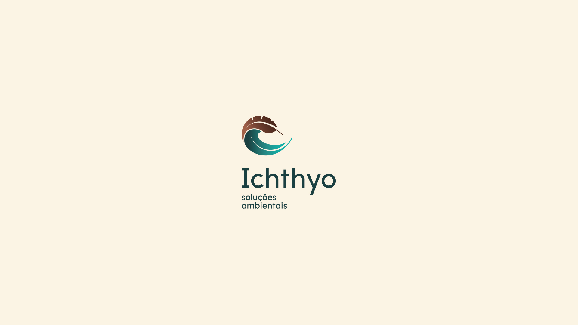 Ichthyo 陸地和水生動植物環境咨詢公司logo設計企業形象vi設計，樹葉羽毛水流波浪元素結合