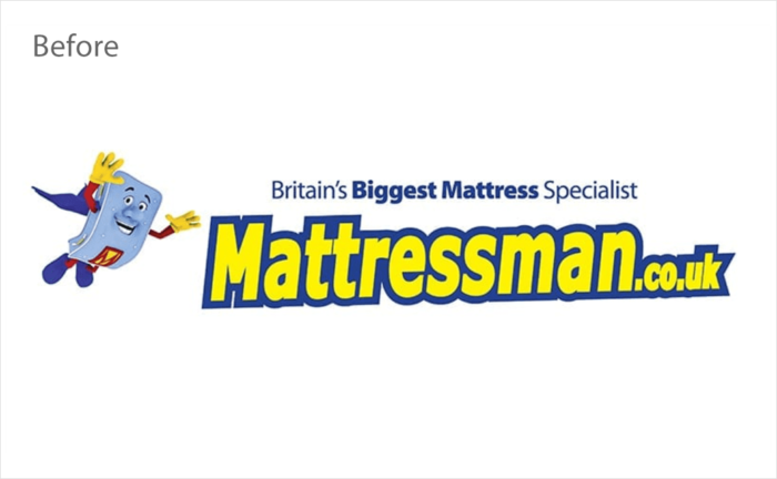 Mattressman英國最大在線電商床墊零售商品牌舊logo設(shè)計(jì)