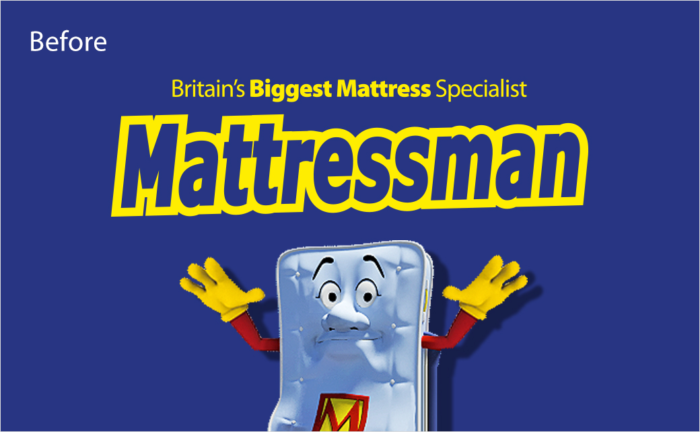 Mattressman英國最大在線電商床墊零售商品牌舊logo設(shè)計(jì)