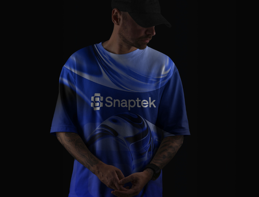 Snaptek 人工智能尖端科技品牌S字母logo設計vi設計，藍色科技風