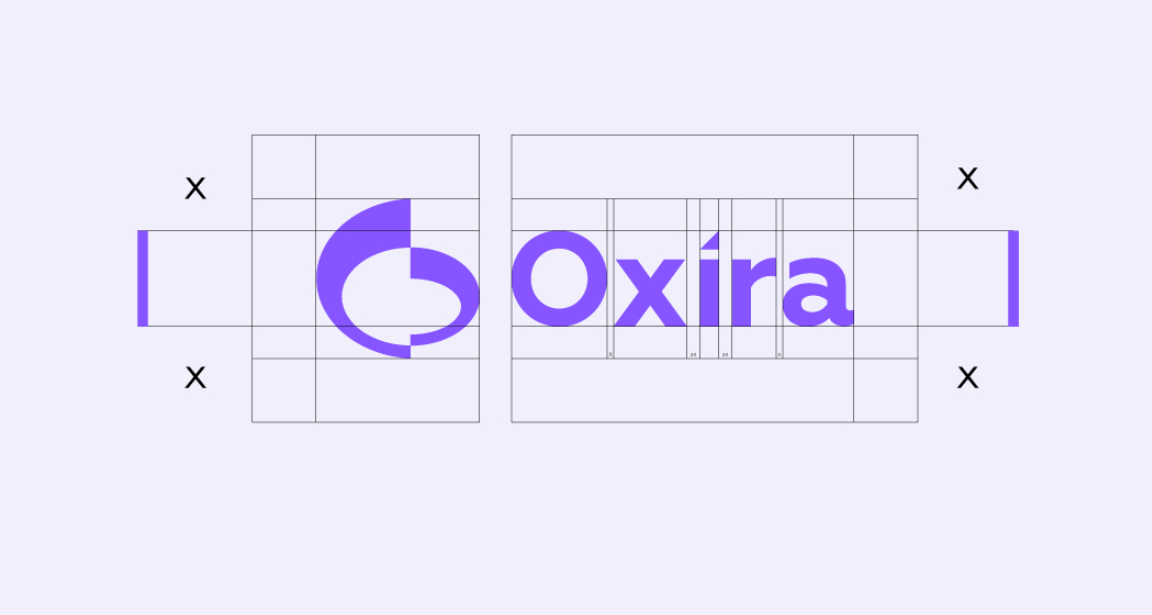 Oxira 人工智能未來科技品牌logo設計，現代極簡主義與科技前沿美學