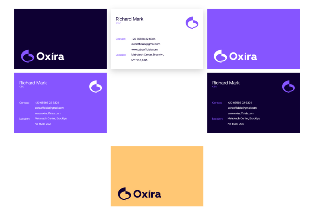 Oxira 人工智能未來科技品牌logo設計vi設計，現代極簡主義與科技前沿美學