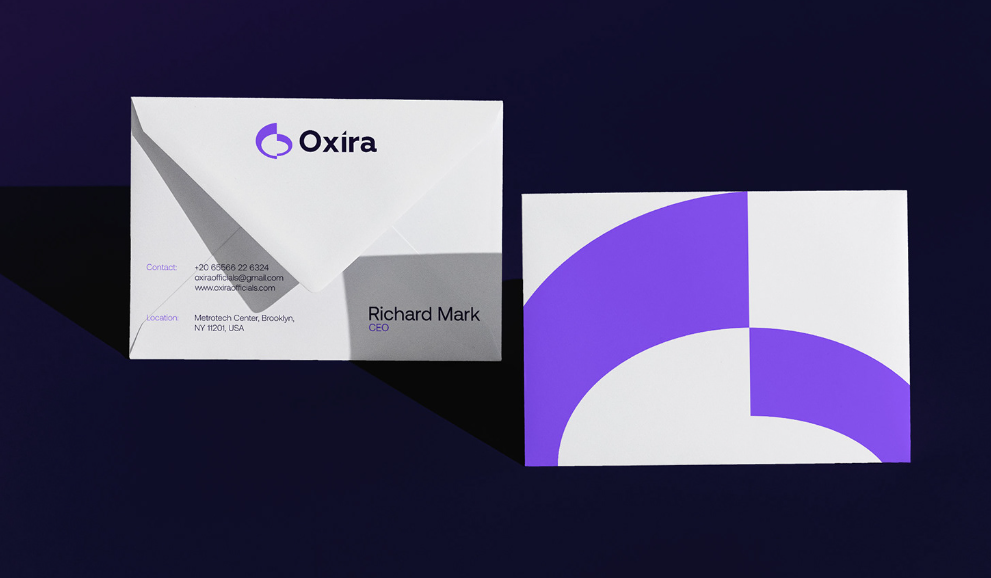 Oxira 人工智能未來科技品牌logo設計vi設計，現代極簡主義與科技前沿美學