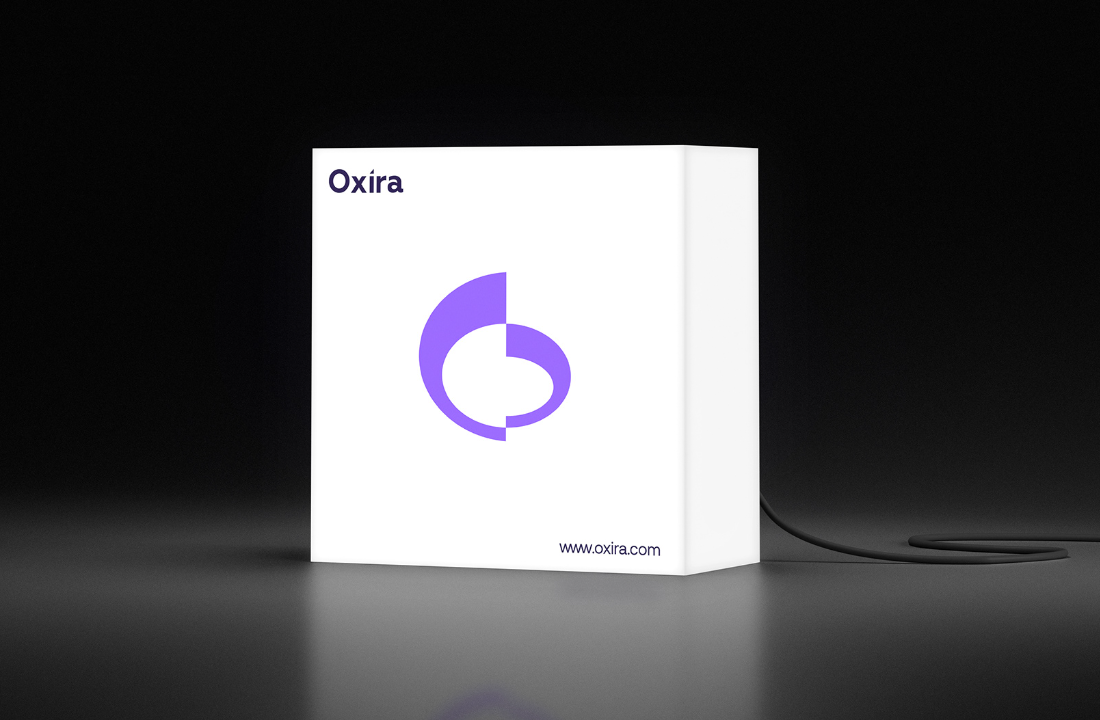 Oxira 人工智能未來科技品牌logo設計vi設計，現代極簡主義與科技前沿美學