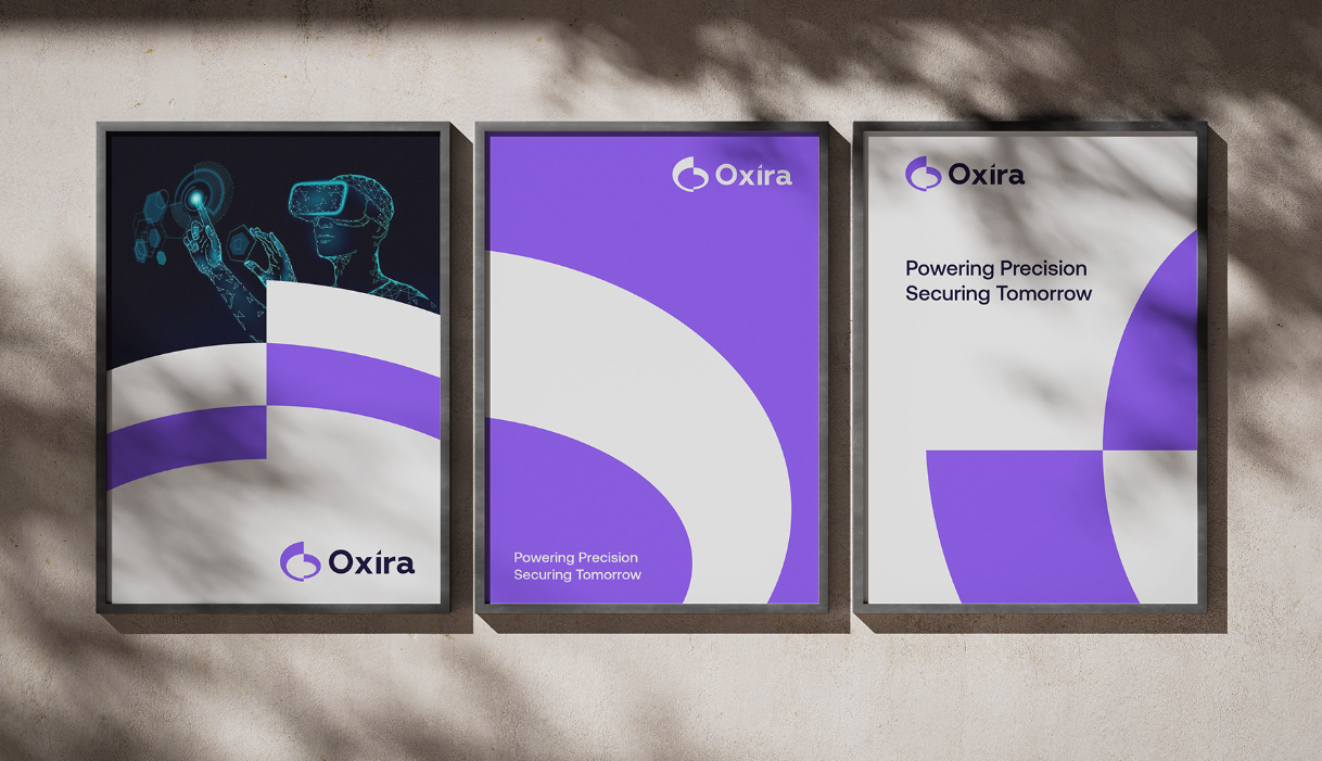 Oxira 人工智能未來科技品牌logo設計vi設計，現代極簡主義與科技前沿美學