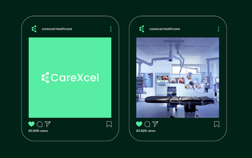 CareExcel 醫(yī)療保健解決方案公司logo設(shè)計(jì)vi設(shè)計(jì)，分子結(jié)構(gòu)加十字