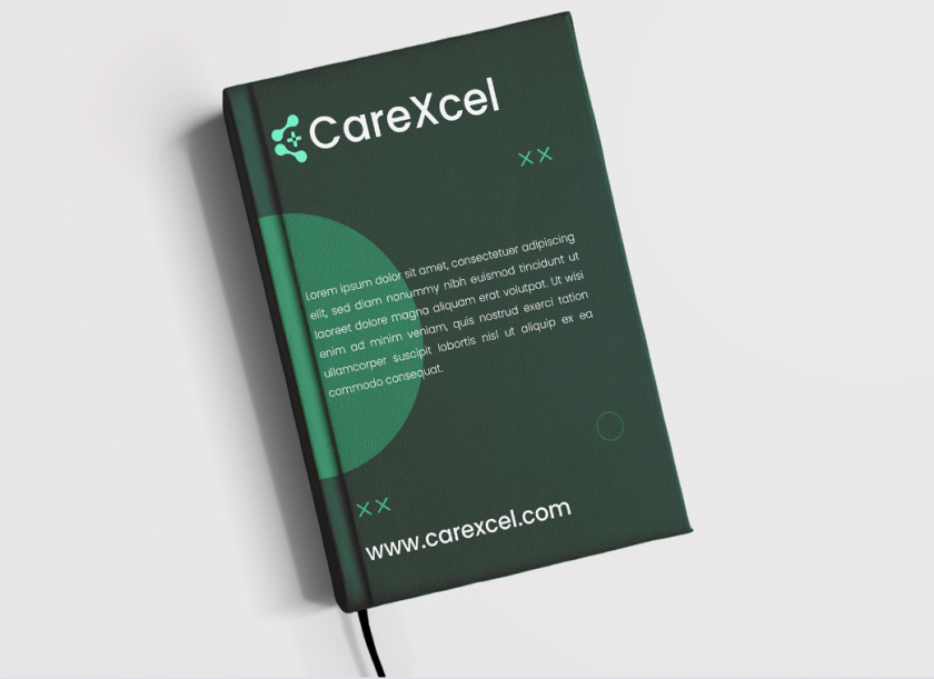 CareExcel 醫(yī)療保健解決方案公司logo設(shè)計(jì)vi設(shè)計(jì)，分子結(jié)構(gòu)加十字