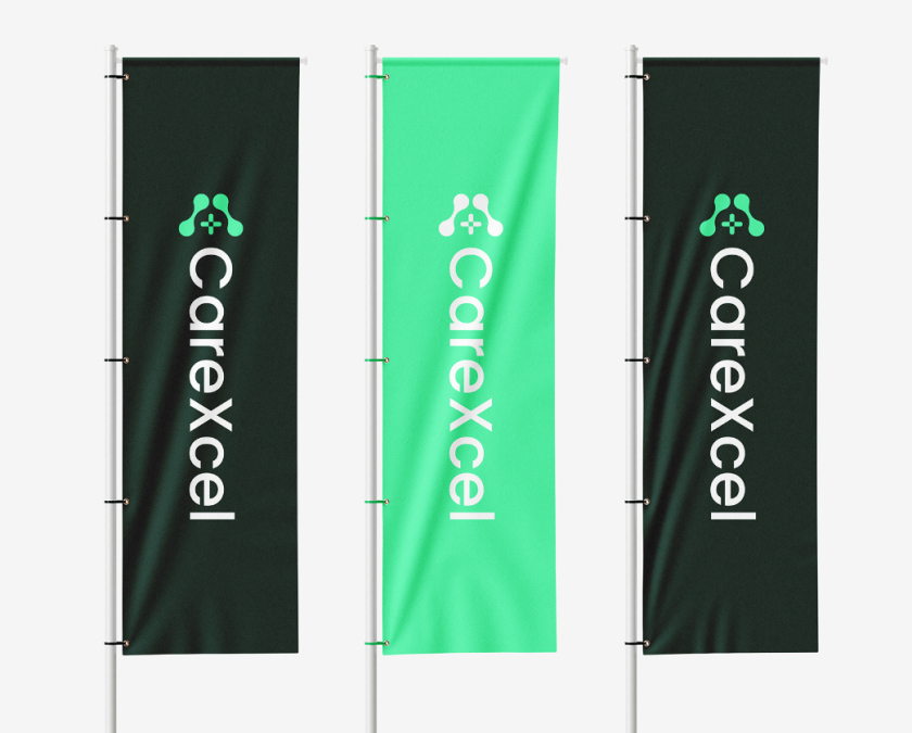 CareExcel 醫(yī)療保健解決方案公司logo設(shè)計(jì)vi設(shè)計(jì)，分子結(jié)構(gòu)加十字