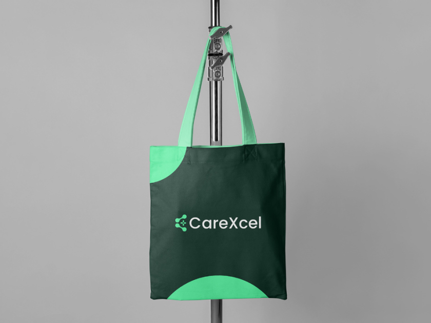 CareExcel 醫(yī)療保健解決方案公司logo設(shè)計(jì)vi設(shè)計(jì)，分子結(jié)構(gòu)加十字