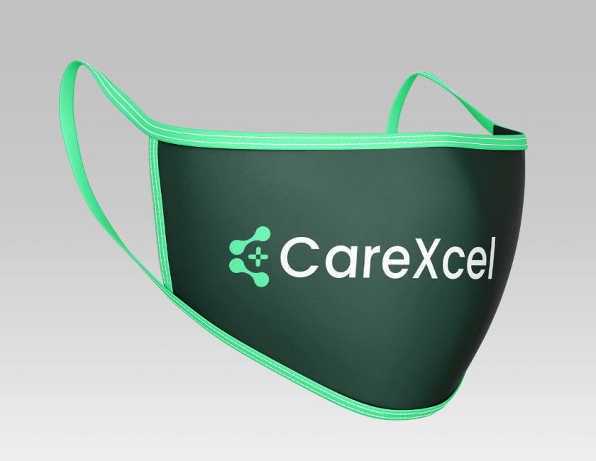 CareExcel 醫(yī)療保健解決方案公司logo設(shè)計(jì)vi設(shè)計(jì)，分子結(jié)構(gòu)加十字