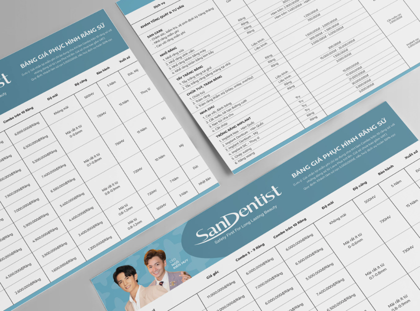 SanDentist 美容牙科品牌形象vi設計，清新風格突出安全與美麗