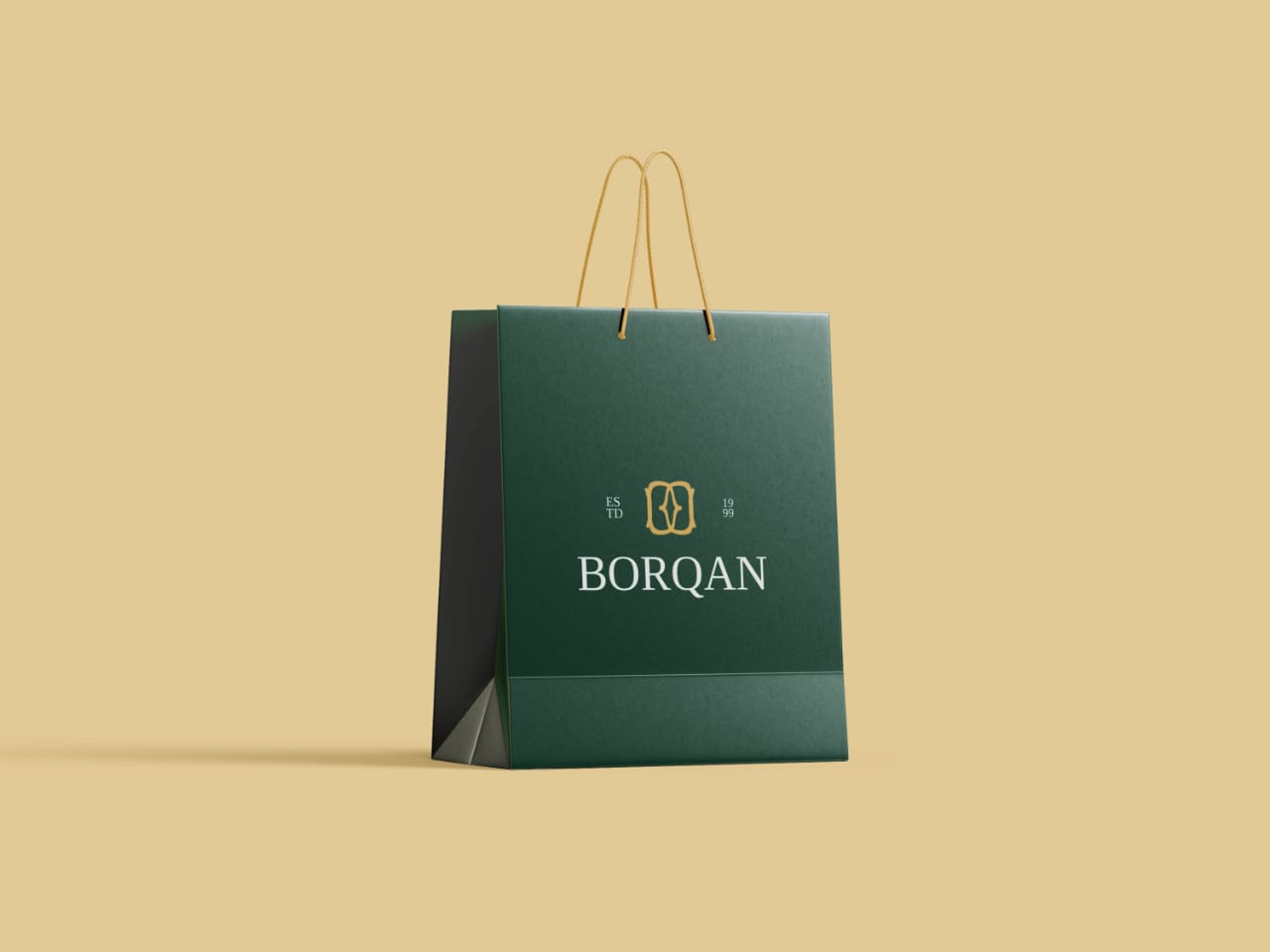 Borqan珠寶品牌logo形象設計,兩個字母B合并負空間星形