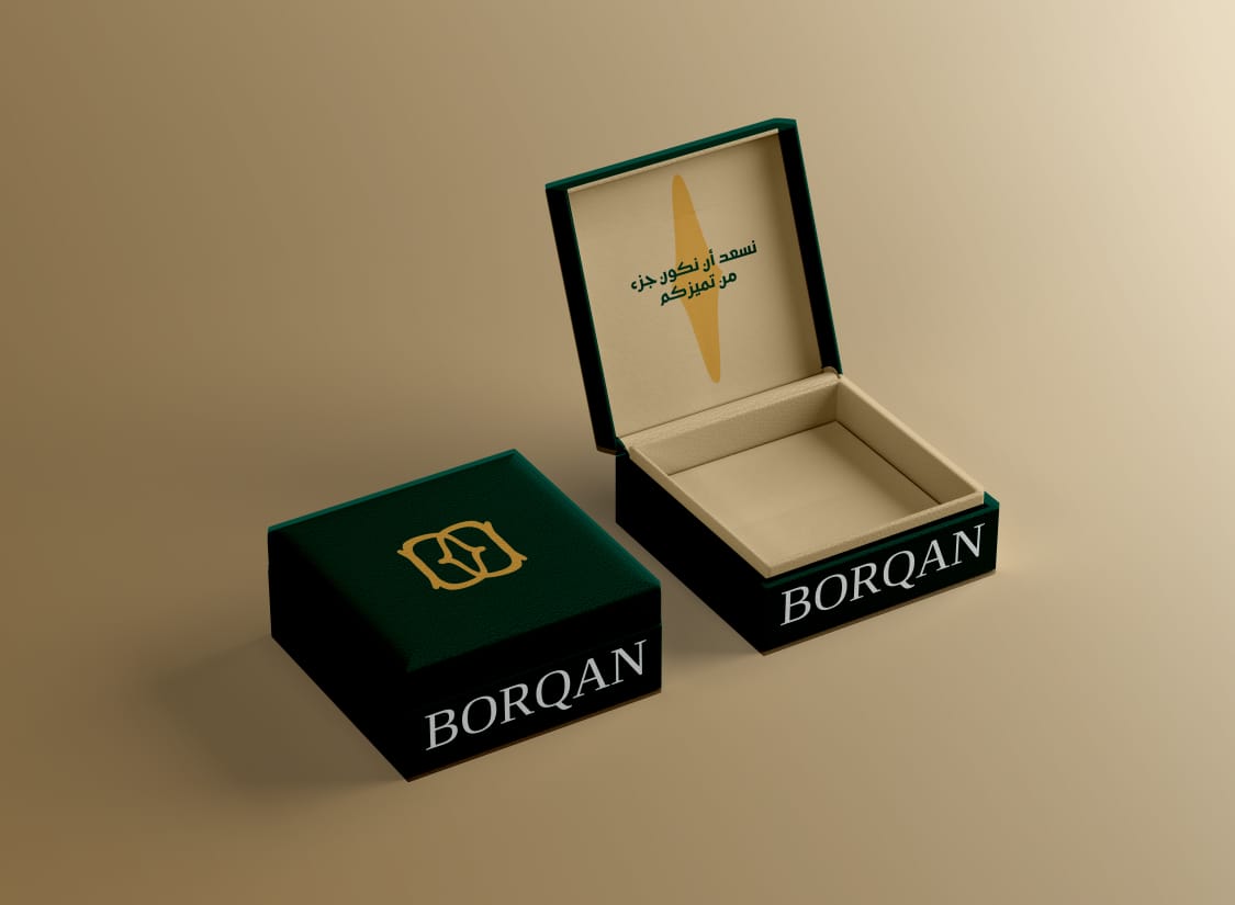 Borqan珠寶品牌logo形象設計,兩個字母B合并負空間星形