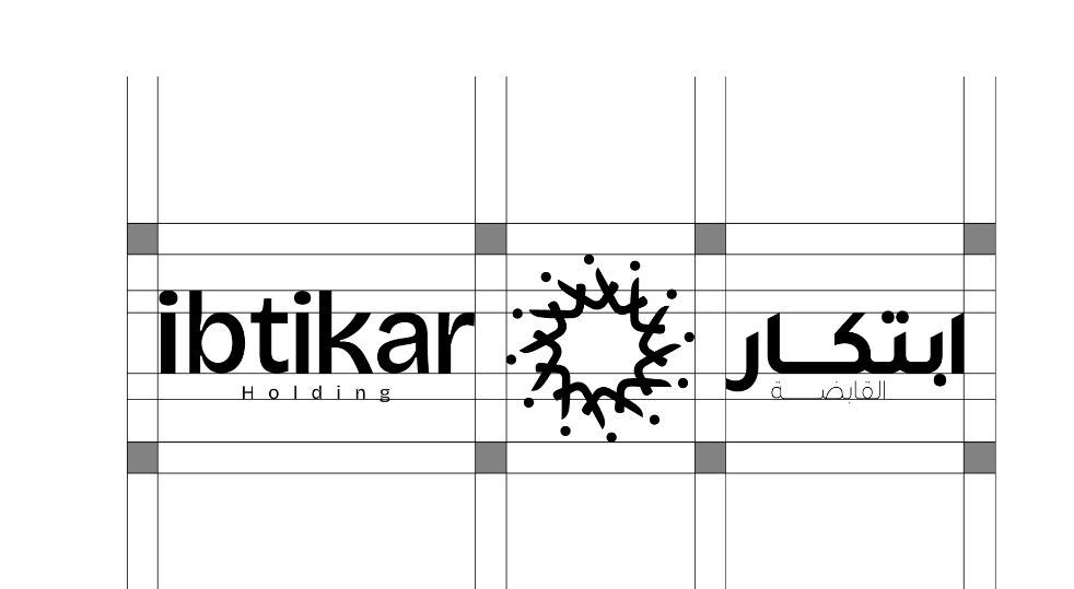 Ibtikar 投資控股公司logo設計企業形象vi設計類似旋轉太陽構圖