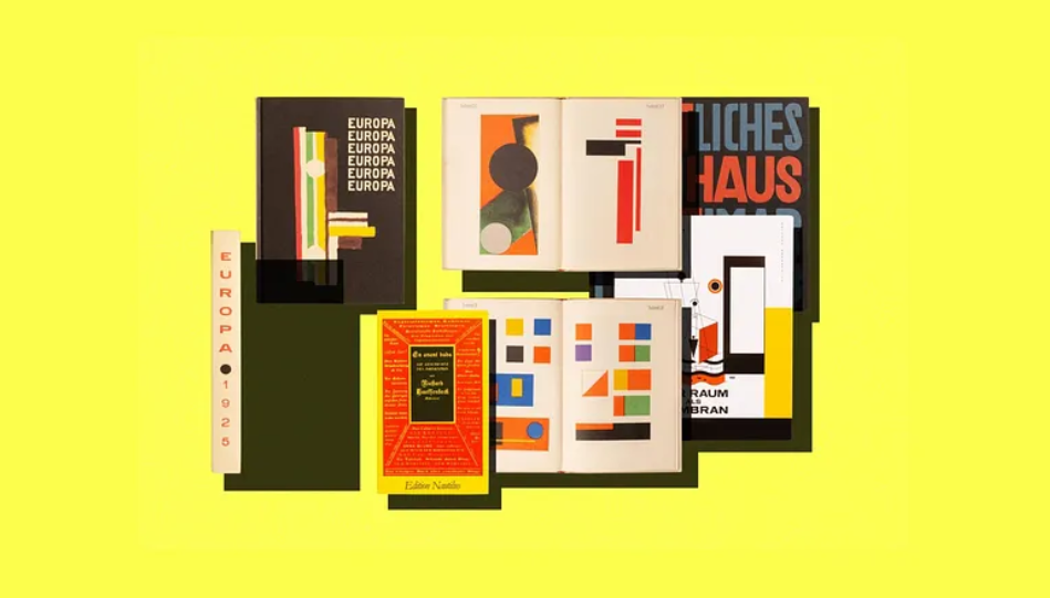 Jan Tschichold Die Neue Typographie 1928 書籍封面和頁面采用幾何現代主義設計 《新字體排印》（1928）的封面和內頁。