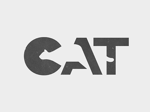 11. Cat負空間創意標志logo設計