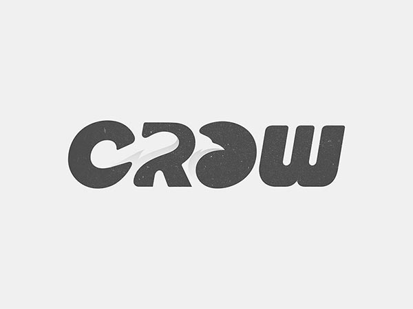 8.烏鴉負空間工作logo設計