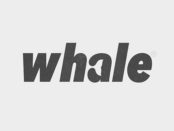 10.鯨魚動物負空間標志logo設計
