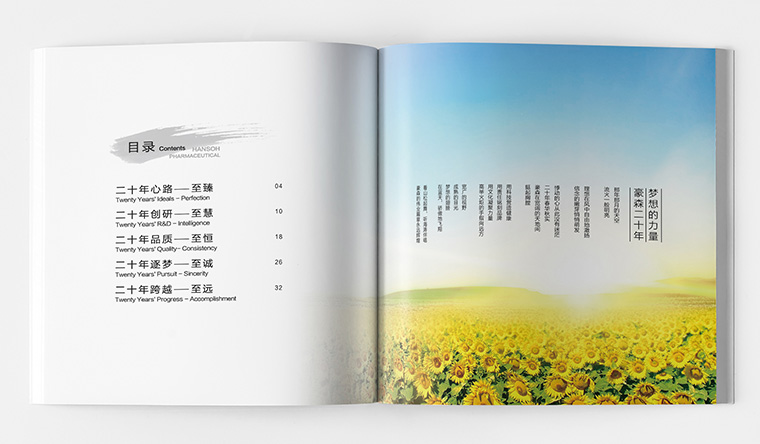 豪森醫(yī)藥20周年慶企業(yè)紀(jì)念宣傳畫(huà)冊(cè)設(shè)計(jì)-上海畫(huà)冊(cè)設(shè)計(jì)公司