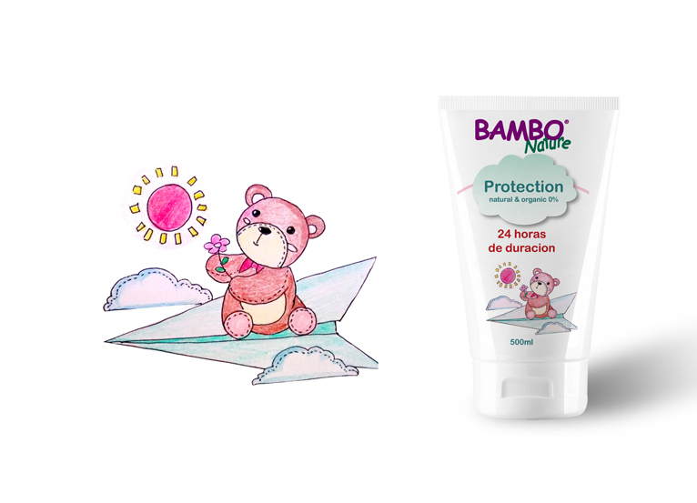 BAMBO班博熊寶寶嬰兒護膚品包裝設計嬰兒沐浴露防曬霜包裝設計