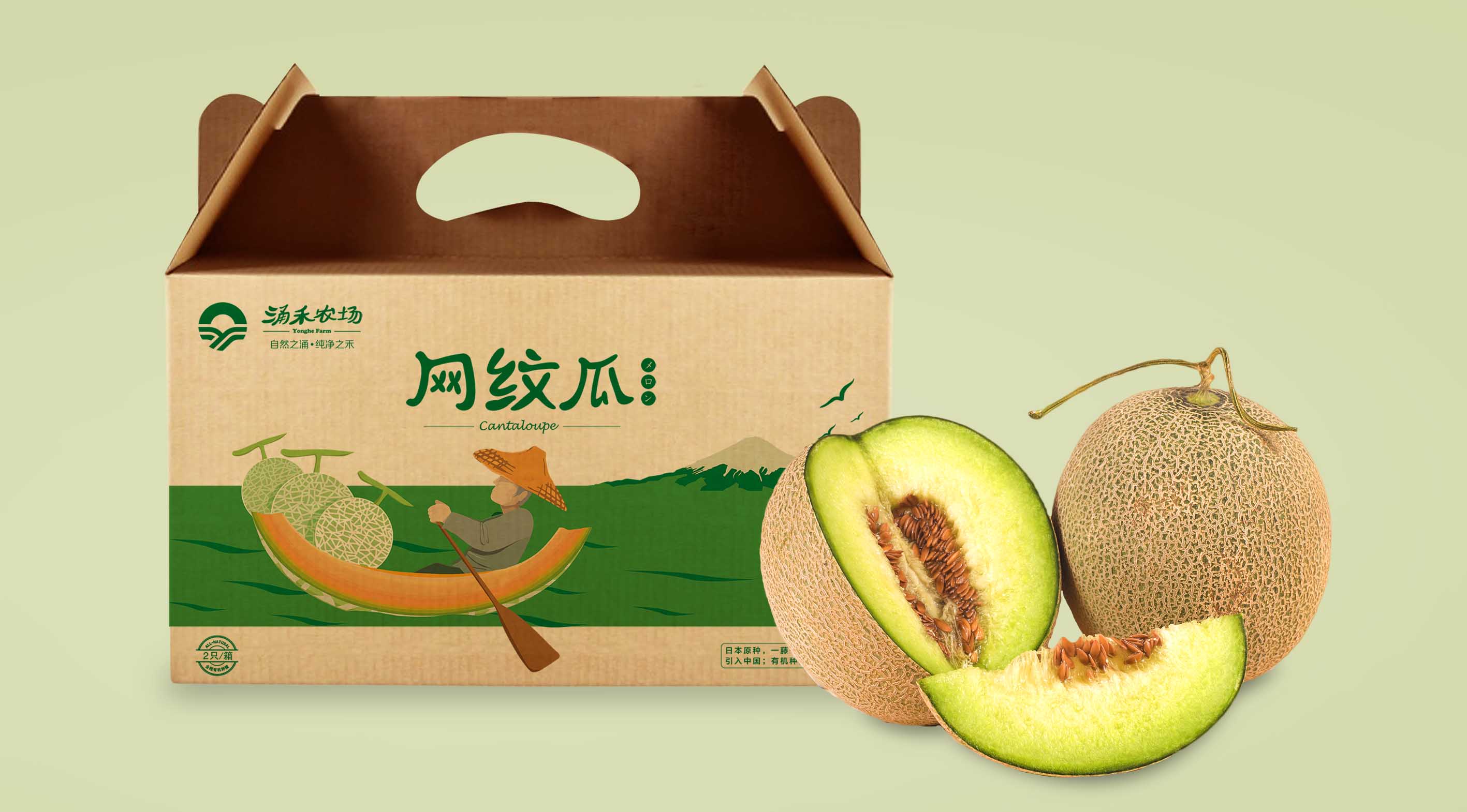 涌禾農場網紋瓜哈密瓜農產品包裝設計